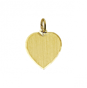 Goud graveerplaat hart 17x15.5mm - 3088629