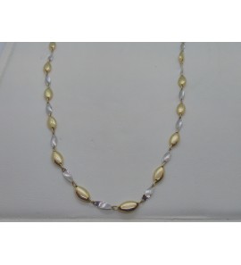 Goud collier bicolour fantasie 45 cm - 3098382