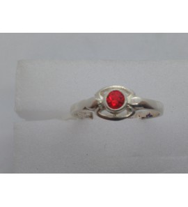 Zilver kinderring met rood steentje - 3102115