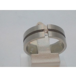 Eselstaal ring met zirkonia mt. 54 - 3112940
