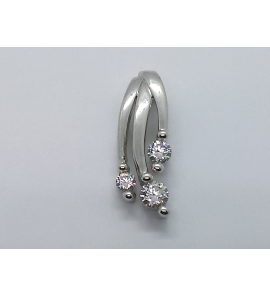 Goud wit hanger met zirkonia - 3104073