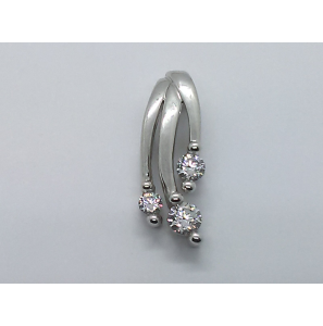 Goud wit hanger met zirkonia - 3104073