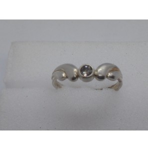 Zilver kinderring met wit steentje - 3104174