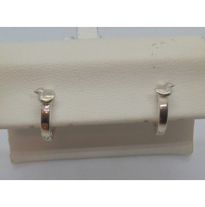 Zilver klap-creool  met eendje mat - 3104199