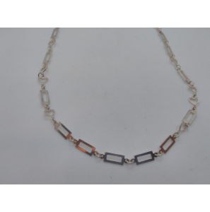 Zilver collier fant . open RH hartjes 45 cm - 2082061