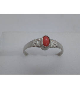 Zilver kinderring met bloedkoraal - 3081912