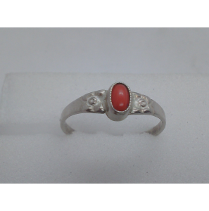 Zilver kinderring met bloedkoraal - 3081912