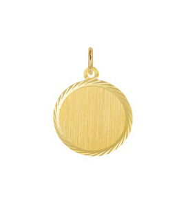 Goud graveer hanger rond 16 mm - 3083412