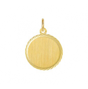 Goud graveer hanger rond 16 mm - 3083412