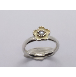 Zilver aanschuif ring "bloem" mt. 17 - 3073183