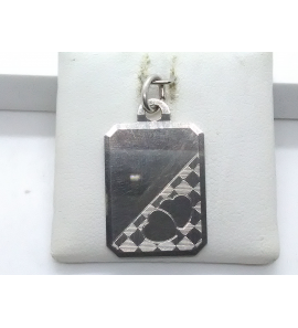 Zilver graveerplaat + 2 hartjes 15x20 mm - 3094253