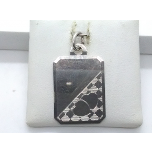 Zilver graveerplaat + 2 hartjes 15x20 mm - 3094253