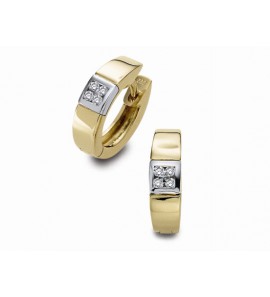 Jeunesse Reine klap-creolen met diam/bril 0.08 crt. - 3064747