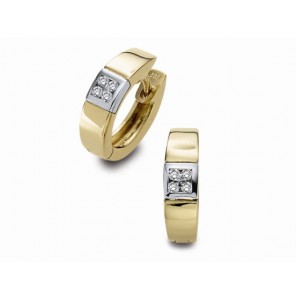 Jeunesse Reine klap-creolen met diam/bril 0.08 crt. - 3064747