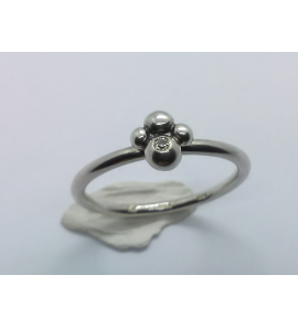 Zilver aanschuif ring bolletjes mt. 18¾ - 3019917