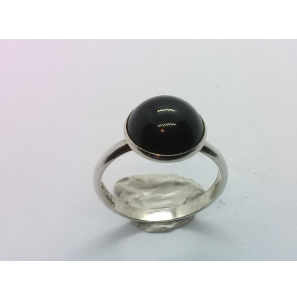 Zilver dames ring met cab.onix mt. 15 - 51454