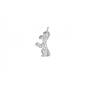 Zilver hanger/bedel hond poedel - 26966