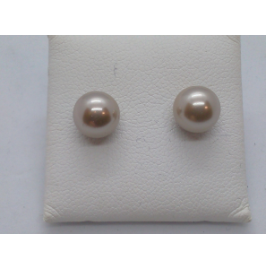Zilver oorknop parel brons 8 mm - 3110988