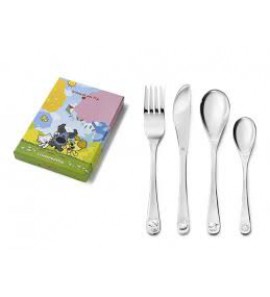 Kindercouvert 4-delig Woezel & Pip rvs - 3102093