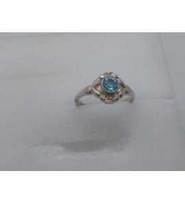 Zilver kinderring met blauw steente - 3102109