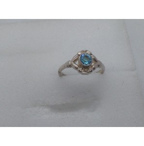 Zilver kinderring met blauw steente - 3102109