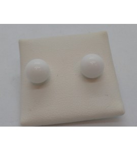 Zilver oorknop bol agaat wit - 3110240