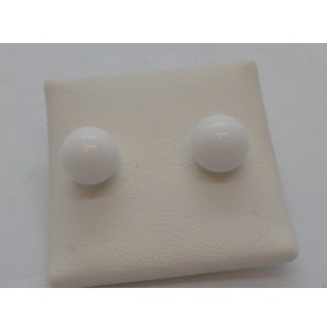 Zilver oorknop bol agaat wit - 3110240