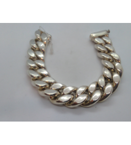 Zilver schakel armband plat-gourmet zwaar 21 cm - 3102722