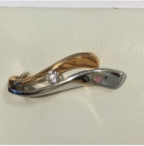 Goud roze/wit hanger met brilj. 010. crt. - 3101726