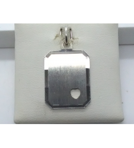 Zilver graveerplaat rechthoek 14x18 mm 1 hartje - 3102587