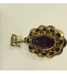 Goud hanger met granaat - 3120672
