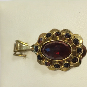 Goud hanger met granaat - 3120672