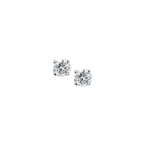 Zilver oorknop zirkonia 4P rond 4 mm - 3101767