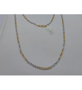 Goud collier bicolour 2/2 valkoog 50 cm - 3101991