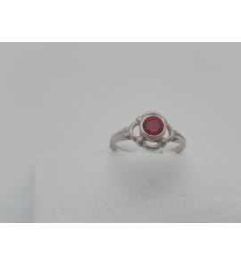 Zilver kinderring met rood steenje - 3102105