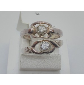 Zilver kinderring met wit steentje - 3102113
