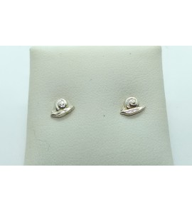 Zilver oorknop slakje - 3101524