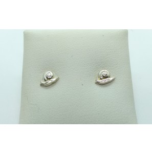 Zilver oorknop slakje - 3101524