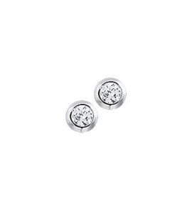 Zilver oorknop rondzetting zirkonia 3.5 mm - 3101771