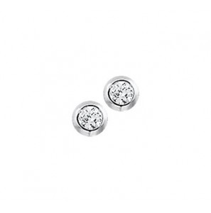 Zilver oorknop rondzetting zirkonia 3.5 mm - 3101771