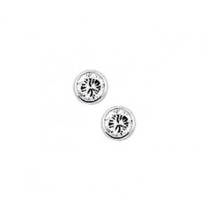 Zilver oorknop rondom zetting zirkonia 3 mm - 3101773
