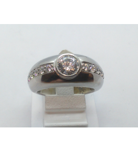 Zilver RH dames ring glans en zirkonia - 3101177
