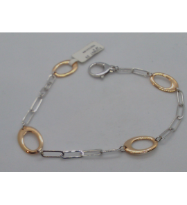 Goud wit/roze armband fant. 23 cm - 3100897