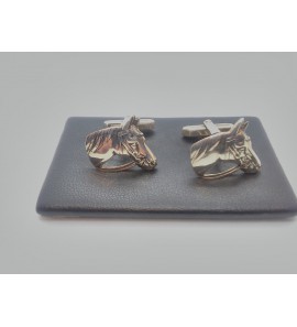 Zilver manchetknopen ovaal met zirkonia prins. - 35969