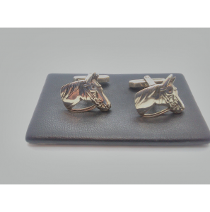 Zilver manchetknopen ovaal met zirkonia prins. - 35969