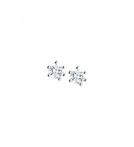 Zilver oorknop 6P zirkonia 4 mm - 3100772