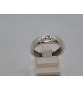 Zilver damesring met lavendel zirkonia - 43689