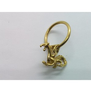 Goud 18K piercing rond klem 14 mm met draakje - 50378