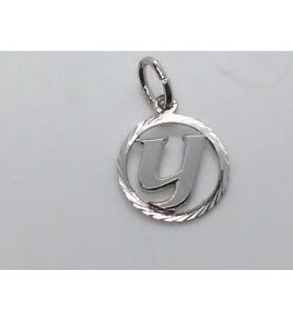 Zilver letterhanger in rand 12.5 mm Y - 16440