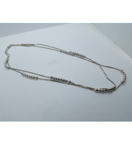 Zilver venetiaans collier met 8x8 zilveren bolletjes 80 cm - 35883